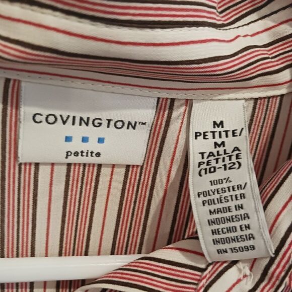 3 for $26 - COVINGTON Striped Button Up Woman's Blouse - Picture 3 of 7